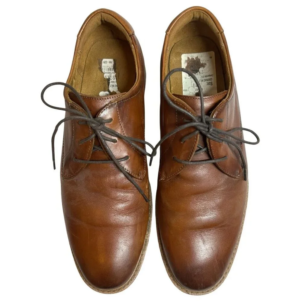 Florsheim Cognac Leather Highpoint Plain Toe Oxford Shoes Men's Size 8 M